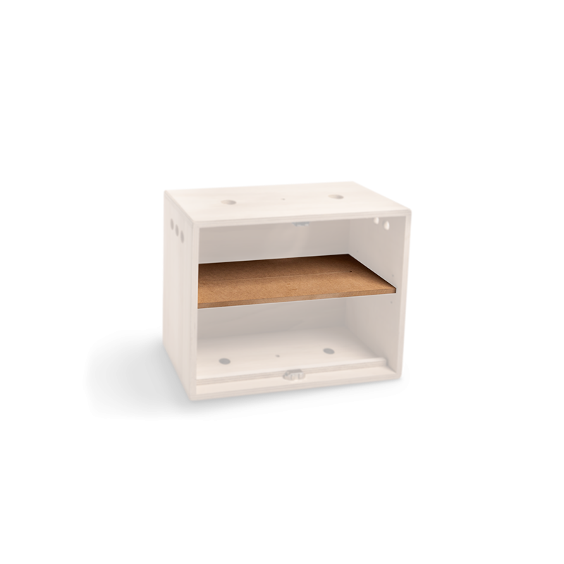 Plank in kleine doos opening grote zijde