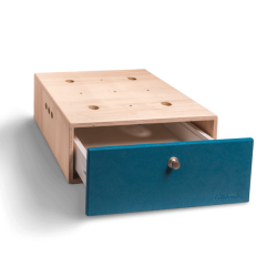 Box in halber H&ouml;he mit Schublade auf Schienen