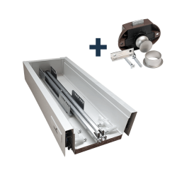 Drawer + slides + push button