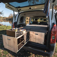 easy 2-person sleeping setup for MPV